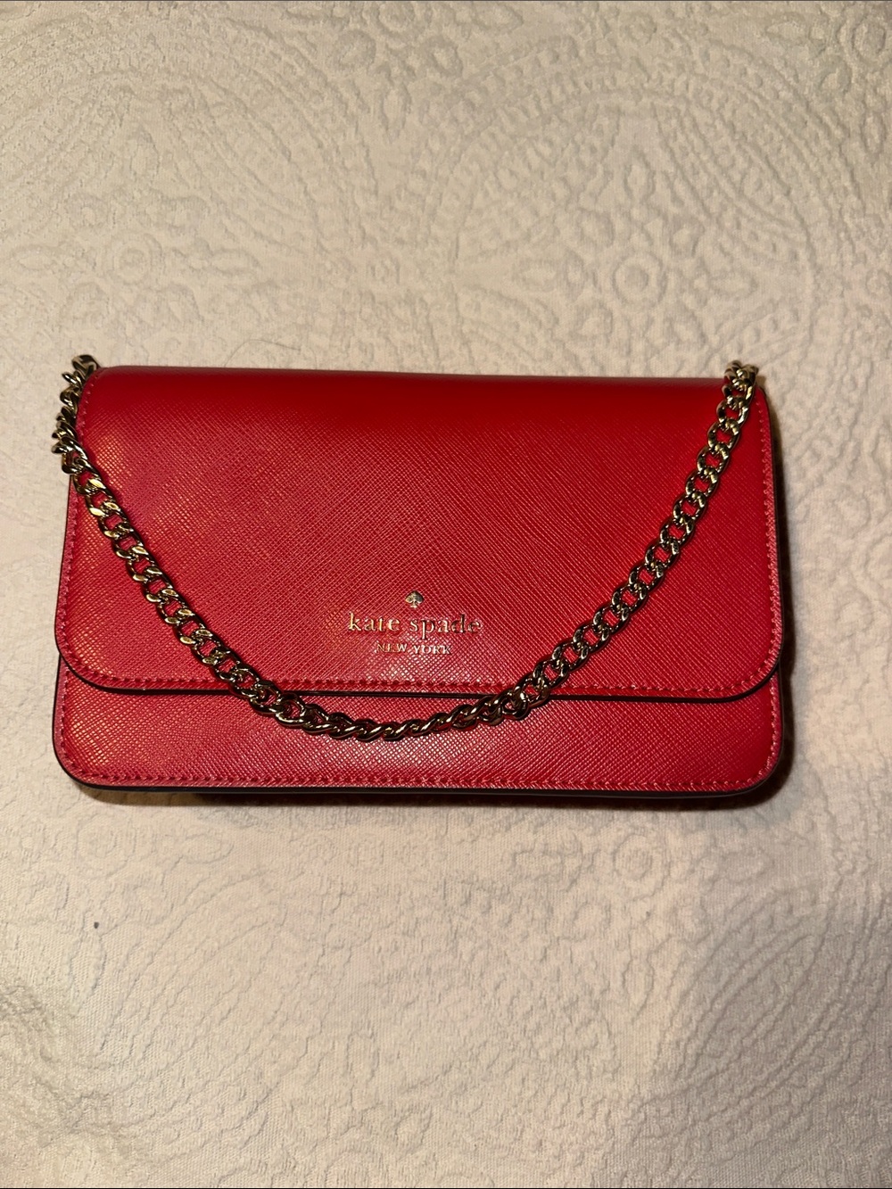 kate spade Red Leather Chain-Handle Crossbody